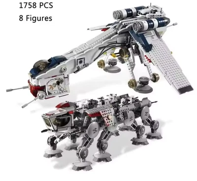 Star Wars Dropship with AT-OT Walker Lego Replica #10195 with minifigures - Image 1 of 4