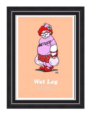 Wet Leg SIGNED Artwork Gig Poster #34/50 Handmade Wooden Display & COA Autograph - Image 1 of 4