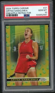 2024 Topps Chrome Tennis #21 Aryna Sabalenka Pineapple Refractor PSA 10 - Picture 1 of 2