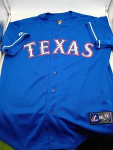 Camiseta de béisbol abotonada con licencia MLB Texas Rangers 32 Josh Hamilton L XL 30x23 - Imagen 1 de 9