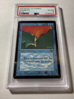 Invisibility 1993 BETA Magic Gathering MTG PSA 6 EX-MT Vintage - Image 1 of 3