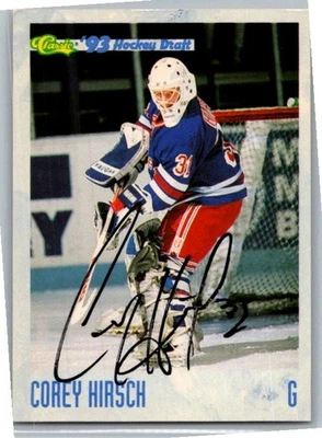 1993-94 -Corey Hirsch- Classic Autograph/Signed/Auto Hockey Card #133 Rangers - Image 1 of 2