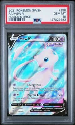 2021 Pokemon Fusion Strike SWSH08 Mew V #250/264 PSA 10 English Full Art Holo - Image 1 of 2