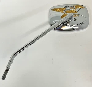Harley OEM Shovelhead EVO Live to Ride Gold Long Stem Left Mirror *Very Nice - Picture 1 of 4