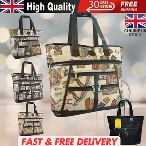 GROSSE GOBELIN-EINKAUFSTASCHE MIT REISSVERSCHLUSS HAUPTFACH MEHRERE TASCHEN SH104 UK - Bild 1 von 10