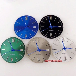 31mm Sterile Black Silver Blue Watch Dial Fit Japan NH35 NH36 7S26 movement - Picture 1 of 20