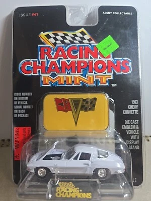 Racing Champions 1997 ESTADO PERFEITO Edição #41 - 1963 Chevy Corvette - Branco - Imagem 1 de 4