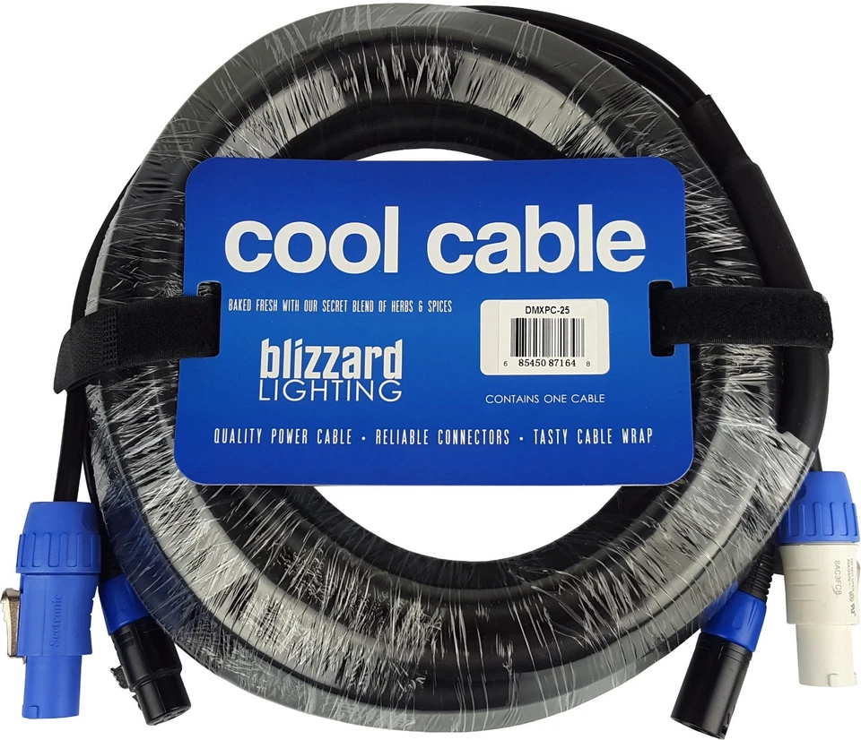 Blizzard DMXPC-25 / COMBO 3-PIN DMX COOL CABLE+POWERCON COMPATIBLE CABLE 25'  - Image 1 of 1