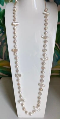 Collana lunga di Perle Fantasia  86 cm Perle coltivate  Acqua dolce e scaramazze - Immagine 1 di 4