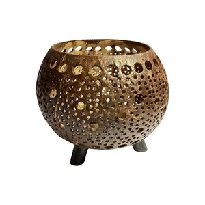 Coconut Shell Wood Vase Planter Pot Flower Orchid Basket Tea light Holder - Picture 1 of 7