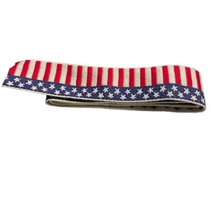 Vintage Stars Stripes Embroidered Trim Edge Sewing Junk Journaling 1 Plus Yds - Picture 1 of 4