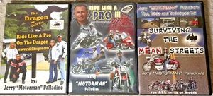 3 DVD LOT Jerry Motorman Palladino Motorcycle Mean Streets, Dragon, Ride Pro 3 - Imagen 1 de 2