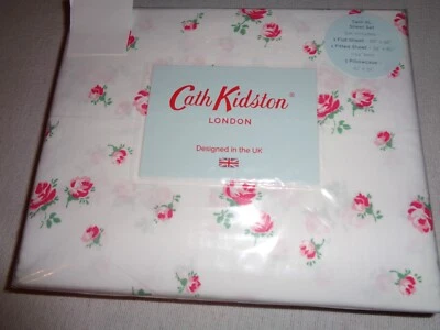 NEW Cath Kidston TWIN XL XDeep 14" sheet set - SCATTERED ROSES - Image 1 of 4