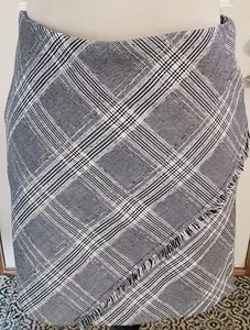 Free People Black Plaid Fringe Mini Skirt NWT Sz.4 - Picture 1 of 6