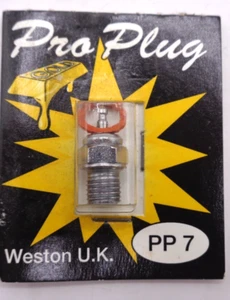 WESTON U.K PRO PLUG PP7 COLD 2 STROKE ENGINE GLOW PLUG NEW ON THE CARD UNUSED - Picture 1 of 2