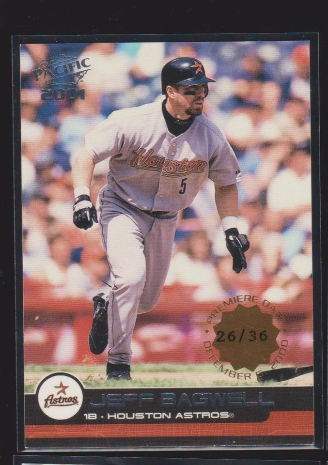 2001 PACIFIC PREMIERE DATE PARALLEL #179 JEFF BAGWELL ASTROS HOF RARE SP #/36 - Image 1 of 1