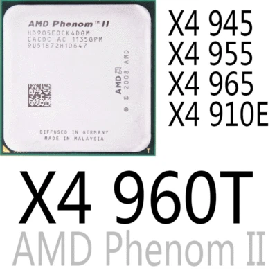 AMD Phenom II X4 945 X4 955 X4 965 X4 960T X4 910E AMD Series CPU Processor - Image 1 of 4