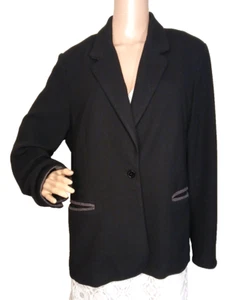 41 Hawthorn Black Double Knit Elbow Patch Blazer Size 2X Lined Plus size T48 - Picture 1 of 9