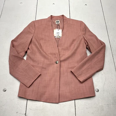 Anne Klein Red Pear Twill Long Sleeve Coordinating Jacket Women's Size 2 NEW - Image 1 of 4