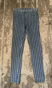 Zara Striped Denim Jegging Pants Girls 11-12 - Picture 1 of 5