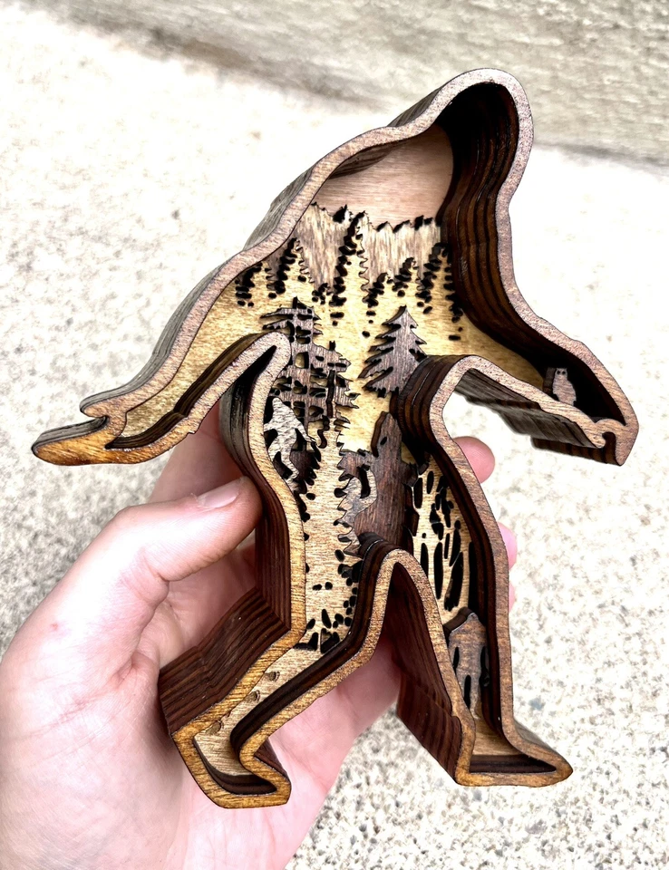 "Estatua Bigfoot Sasquatch 6"" madera multicapa" Foto 1 de 4