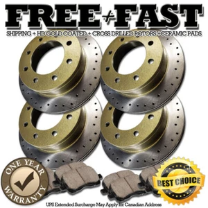 J0892 FIT 2003 2004 2005 2006 2007 2008 HUMMER H2 Brake Rotors Ceramic Pads GOLD - Picture 1 of 5