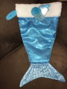 MERMAID TAIL STOCKING SHIMMERING SEQUINS IRIDESCENT COASTAL HOLIDAY DECOR WOW!! - Picture 1 of 3