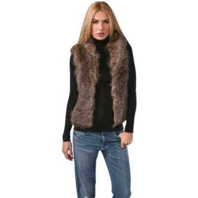 JACK by BB Dakota Faux Fur Vest Super Soft Fuzzy Cozy Brown Size Small - Image 1 of 4