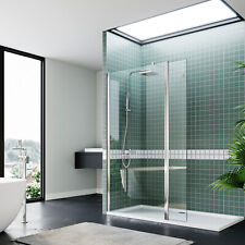 Walk In Shower Enclosure Shower Screen and Tray 8mm Glass Flipper Panel WetRoom 