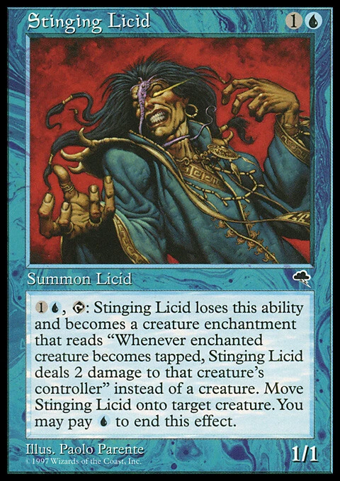Magic the Gathering MTG Stinging Licid (91) Tempest   LP - Image 1 of 1