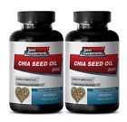 Chia Seed Oil 2000mg. Omega 3-6-9 Antioxidant.Supports Immune Health (2 Bottles)