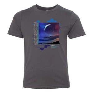 Moon of Earth Solar System Space Graphic Art Kids Youth Unisex Tee - Picture 1 of 7