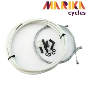 MARIKA MTB Bike Bicycle Front & Rear Set Inner Outer Brake Cable Kit Set WHITE - Picture 1 of 2