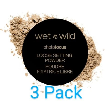 3 DEEP Wet n Wild PhotoFocus Loose Setting Powder, 522B Deep 0.7 oz Sealed  - Image 1 of 2