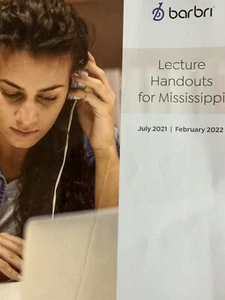 FEB 2022 Barbri Bar Exam Review Lecture Handouts for MISSISSIPPI MS FILLED IN + - Picture 1 of 7