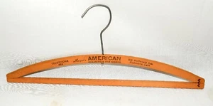 Vintage Mayers American Cleaning and Dye Works 16" Wood Hanger with Pants Bar - Picture 1 of 7