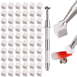Esponjas Suaves con Pinza y Pincel para Nail Art 100 Piezas Facil de Usar - Bild 1 von 12