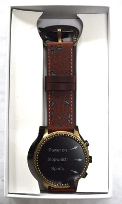 Умные мужские часы Wrangler WRZ20-586QF с круглым циферблатом — коричневый/бирюзовый кожаный ремешок - Изображение 1 из 4