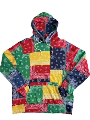 POLO RALPH LAUREN 档案头巾毛衣拼布印花标准版连帽衫 L — 第 1/4 张图片