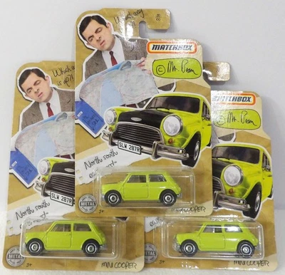 Matchbox Mr. Bean Mini Cooper Verde Lote de 3 Foto 1 de 4