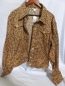 CJ Banks Womens Multicolor Poly Stretch Floral Denim Style Jacket SZ 1X NWT - Picture 1 of 14