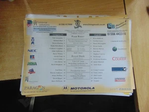 Teamsheet 2000/1 Livingston v Clyde Dec 9 - Imagen 1 de 1