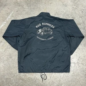 Vintage 80s Rod Runners Nylon Windbreaker Mechanic Jacket Adult Medium Racing - Picture 1 of 12