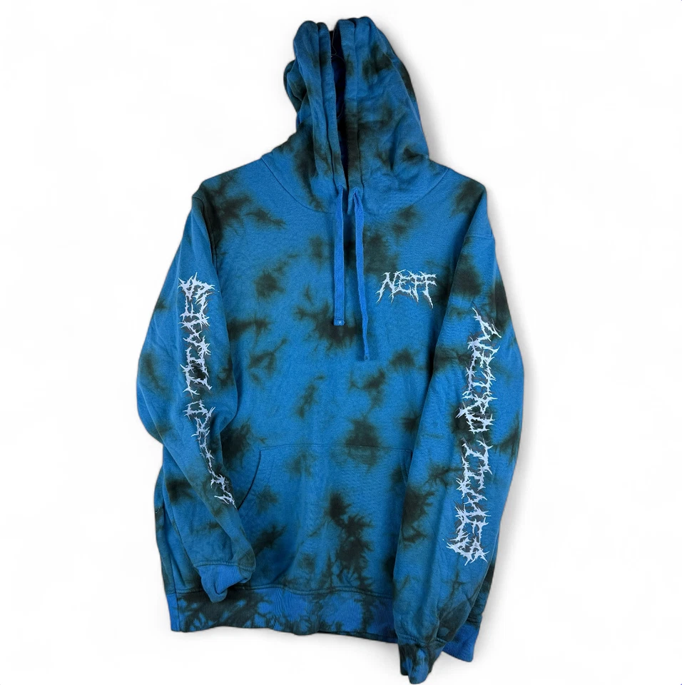 Neff Weird Times Hoodie Men's Size XL Blue Tie Dye Pullover Sweatshirt Hoodie - Image 1 of 4