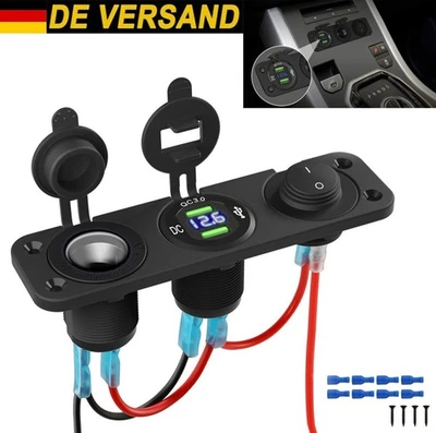 Auto KFZ Zigarettenanzünder 12V Steckdose mit Dual USB Ladegerät Buchse Einbau~ - Bild 1 von 4