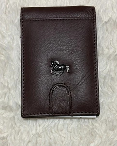 ESTALON Men's Thin Brown Leather Bi Fold Wallet Money Clip Multiple Card Holder - Picture 1 of 6