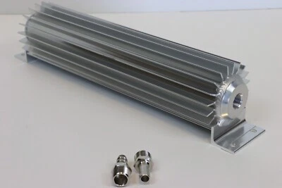 12" Finned Aluminum Transmission Cooler Single Pass SBC BBC Ford SB BB Chevy 350 - Image 1 of 4