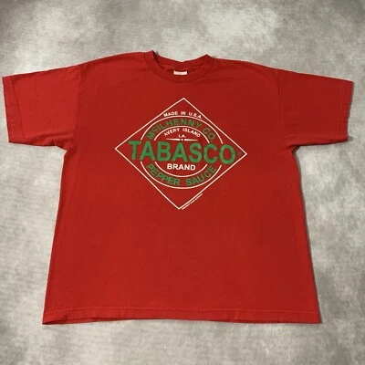 Camisa Tabasco Vintage Años 90 Talla XL Salsa Caliente Hecha en EE. UU. Snack Food Los Ángeles Foto 1 de 4