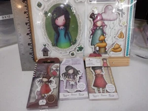 SANTORO LONDON GORJUSS GIRLS RUBBER STAMPS LOT EUC A34007 - Picture 1 of 8