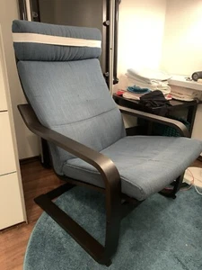 Ikea Sessel Mit Hocker Poäng Dunkelblau - Bild 1 von 5